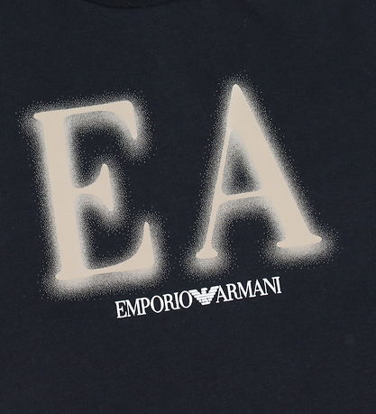 Emporio Armani T-shirt - Navy/Beige m. Print