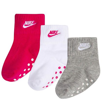 Nike Strmper - 3-pak - Rush Pink/Hvid/Grmeleret