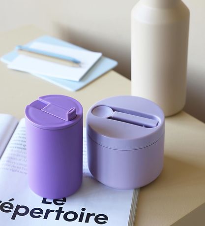 Design Letters Madkasse m. Ske - Termo - Lille - Lavender