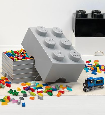 LEGO Storage Opbevaringsboks - 6 Knopper - 37,5x25x18 - Stone G