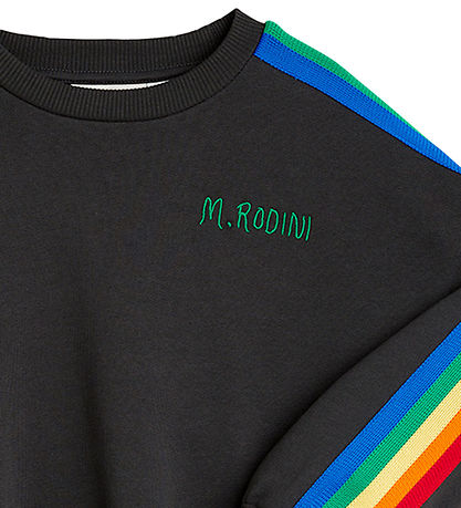 Mini Rodini Sweatshirt - Rainbow Stripe - Sort