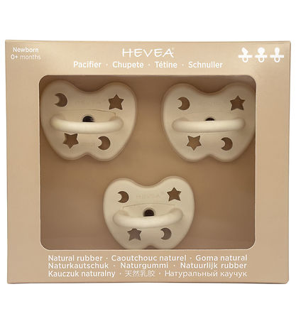 Hevea Sutter - 0-3 mdr - 3-pak - Naturgummi - Milky White
