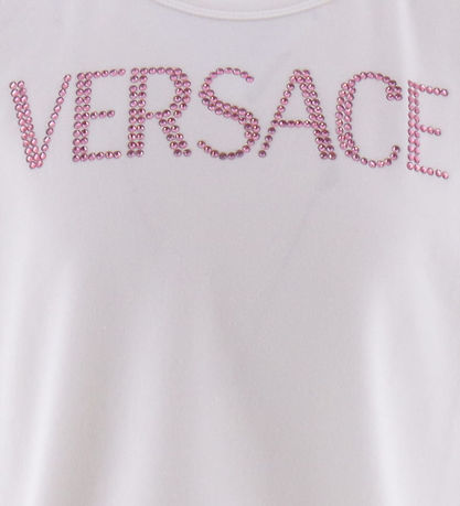 Versace T-shirt - Hvid/Pink m. Similisten