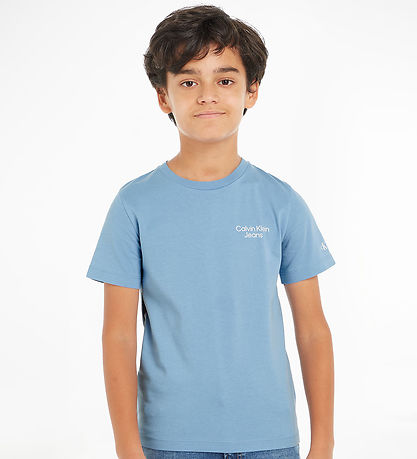 Calvin Klein T-shirt - Stack Logo - Dusk Blue