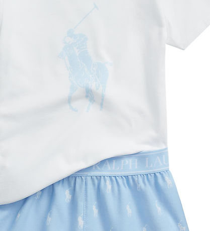 Polo Ralph Lauren T-shirt/Shorts - Elite Blue/Hvid m. Logoer