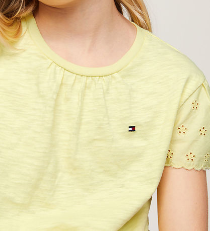 Tommy Hilfiger T-shirt - Broderie Anglaise - Yellow Tulip