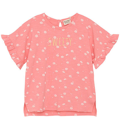 Minymo T-Shirt - Strawberry Ice m. Blomster