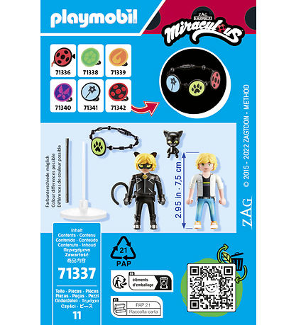 Playmobil Miraculous - Adrien & Cat Noir - 11 Dele - 71337