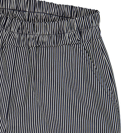 Msli Shorts - Poplin Stripe Pocket - Balsam Cream/Night Blue