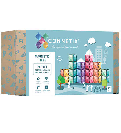 Connetix Magnetst - 24 Dele - Pastel Rectangle