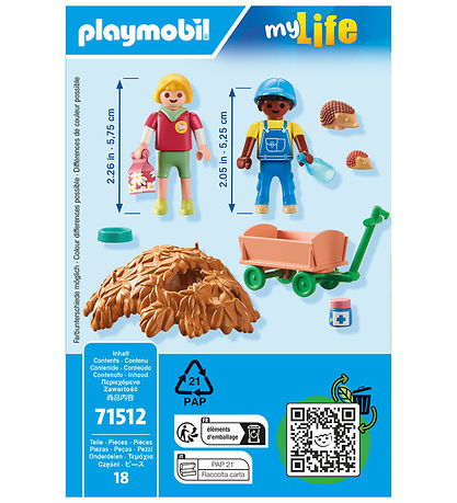 Playmobil My Life - Pleje af Pindsvinefamilien - 71512 - 18 Dele