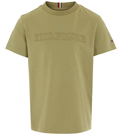 Tommy Hilfiger T-shirt - Debossed Monotype - Faded Olive