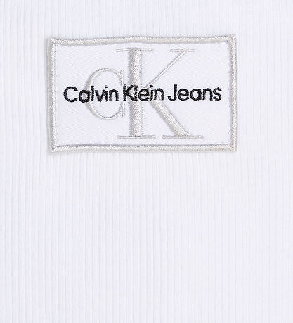 Calvin Klein Top - Rib - Badge Square - Bright White