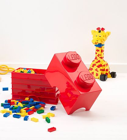 LEGO Storage Opbevaringskasse - 2 Knopper - 25x13x18 - Rd