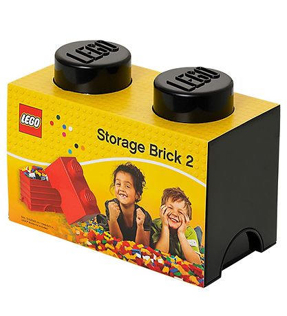 LEGO Storage Opbevaringskasse - 2 Knopper - 25x13x18 - Sort