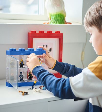 LEGO Storage Minifigur Display - 8 Rum - 19 cm - Bl