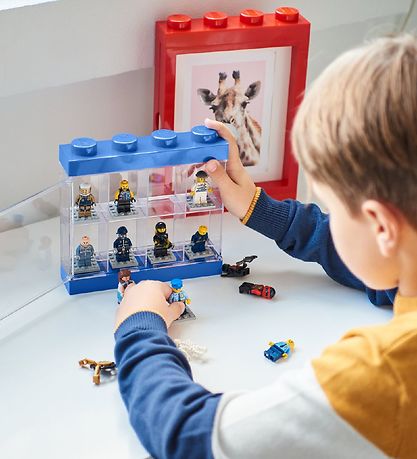 LEGO Storage Minifigur Display - 8 Rum - 19 cm - Bl