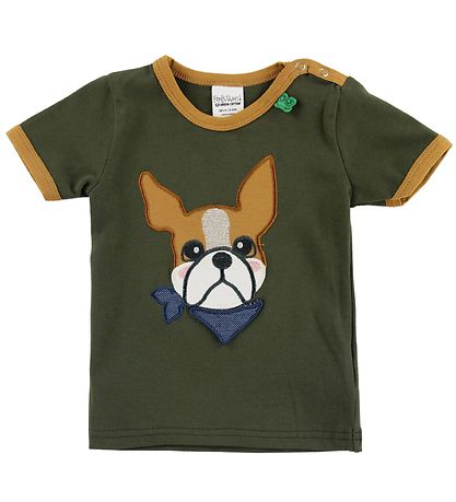 Freds World T-shirt - Armygrn m. Bulldog