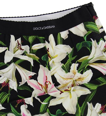 Dolce & Gabbana Leggings - Lilium - Sort m. Hvide Liljer
