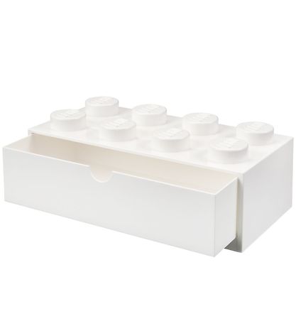 LEGO Storage Opbevaringsskuffe - 8 Knopper - 31x15x9 - Hvid
