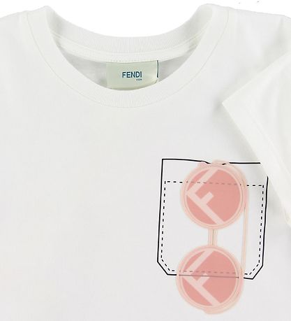 Fendi T-shirt - Hvid m. Lomme/Solbriller