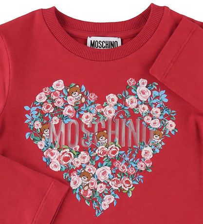Moschino Bluse - Flame Red m. Hjerte/Blomster
