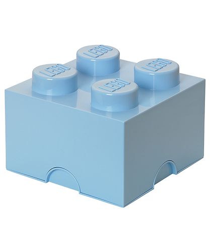 LEGO Storage Opbevaringsboks - 4 Knopper - 25x25x18 - Lysebl