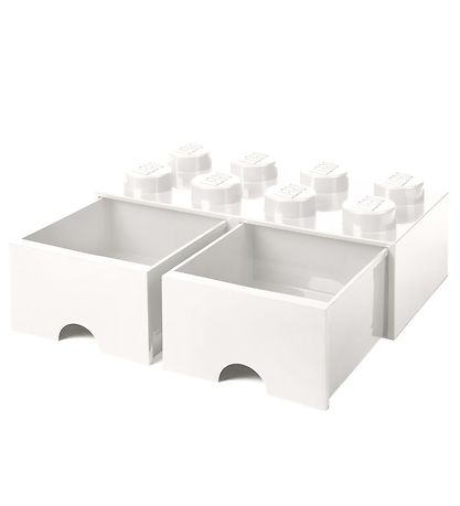 LEGO Storage Opbevaringsskuffe - 8 Knopper - 50x25x18 - Hvid