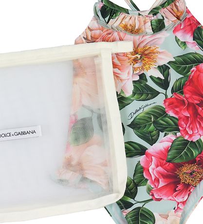Dolce & Gabbana Badedragt - Bl m. Rosa Blomster