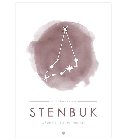 Citatplakat Plakat - A3 - Stjernebillede - Stenbuk - Lyserd