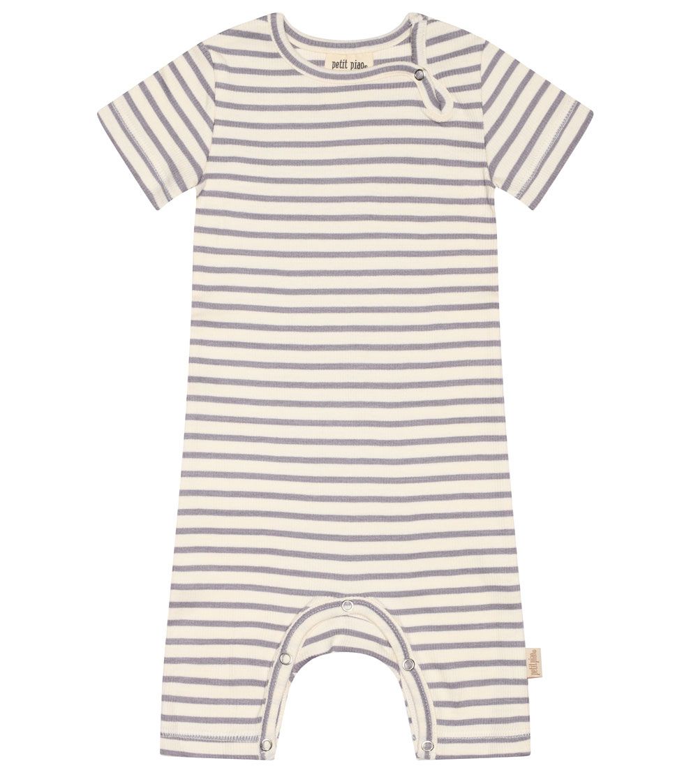 Petit Piao Sommerdragt - Modal - Rib - Dusty Lavender/Off Whit