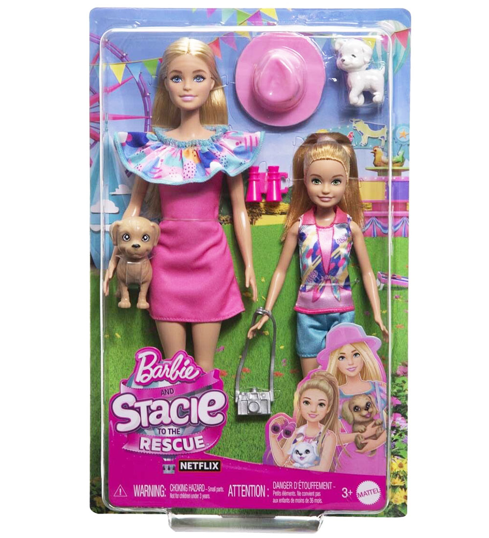 Barbie Dukkest - 30 cm - Stacie og Barbie m. Hunde