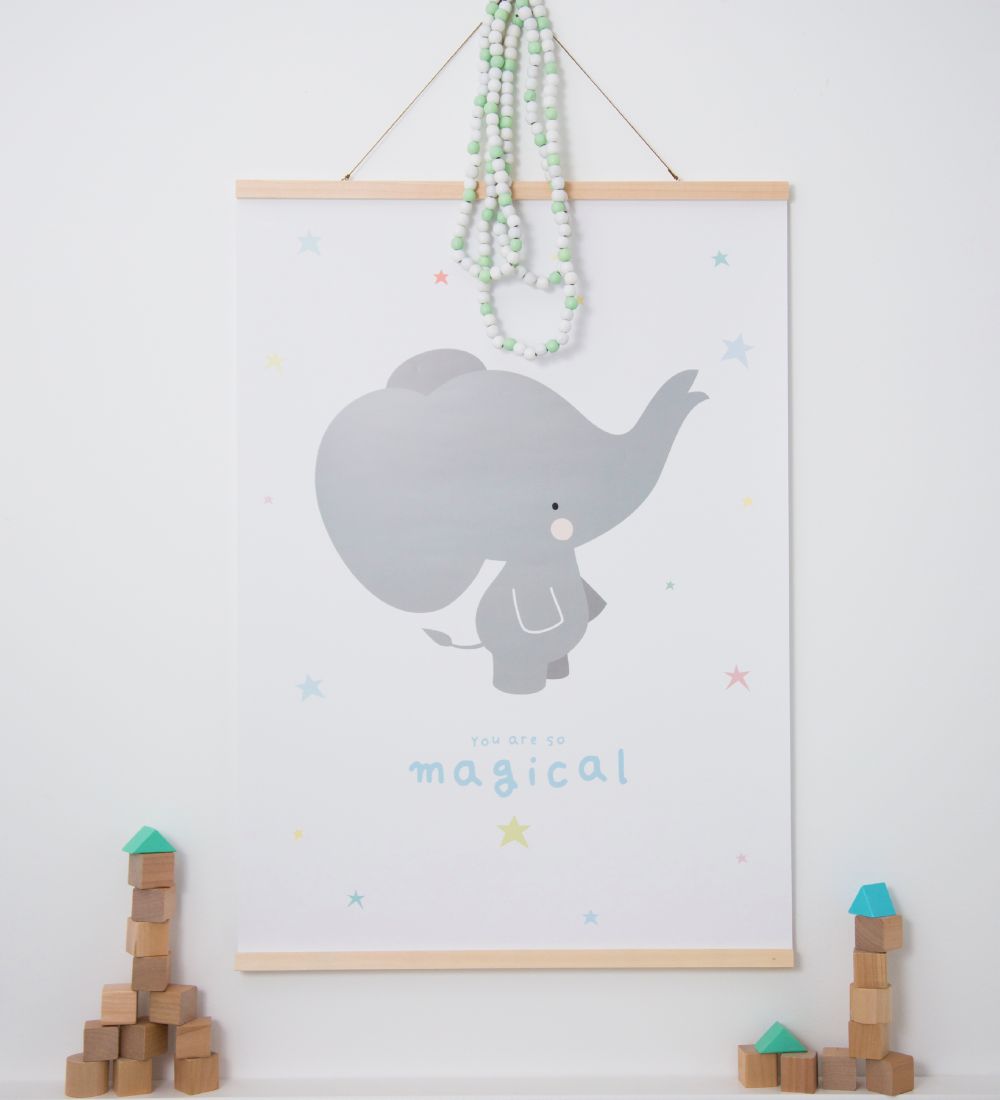 A Little Lovely Company Plakat - 50x70 - Gr Elefant