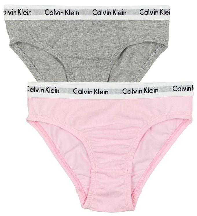 Calvin Klein Trusser 2-pak - Gråmeleret/Rosa » fragt i