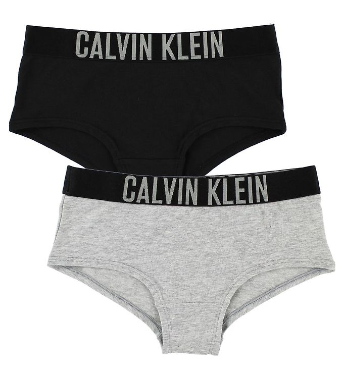 affald Næste bluse Calvin Klein Hipsters - 2-pak - Gråmeleret/Sort » Fragtfri i DK