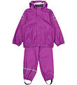 Mikk-Line Regntøj m. Seler - Recycled - PU - Purple Cactus Flowe