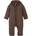 Huttelihut Køredragt - Uldfleece - Brown Melange m. Ører