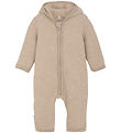 Huttelihut Køredragt - Uldfleece - Camel Melange m. Ører