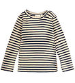 Petit Piao Bluse - Rib - Modal - Indigo Plum/Dark Off White