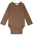 Petit Piao Body l/æ - Rib - Modal - Chocolate Brown