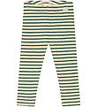 Petit Piao Leggings - Rib - Modal - Emerald green/dark Off White