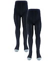 FUB Strømpebukser - Uld - 2-pak - Dark Navy