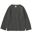 FUB Bluse - Uld - Rib Sweater - Grey Melange