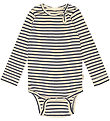 Petit Piao Body l/æ - Rib - Modal - Indigo Plum/Dark Offwhite