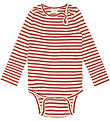 Petit Piao Body l/æ - Rib - Modal - Chili Pepper/Dark Offwhite