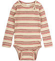 Petit Piao Body l/æ - Rib - Modal - Chili Pepper/Multi Stripe