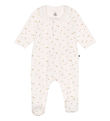 Petit Bateau natdragt - Velour - Hvid/Rosa