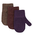 Mikk-Line Luffer - Uld/Polyamid - 3-pak - Nightshade/Chocolate C