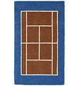 OYOY Tæppe - Tennis Tæppe - 150x88 cm - Caramel/Optic Blue