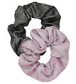 Creamie Hårelastikker - Scrunchies - 2-Pak - Sort/Lilla m. Glimm